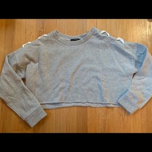 Cropped Grey Crewneck